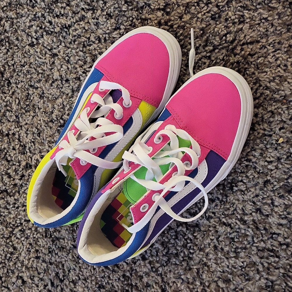 Neon color block vans
